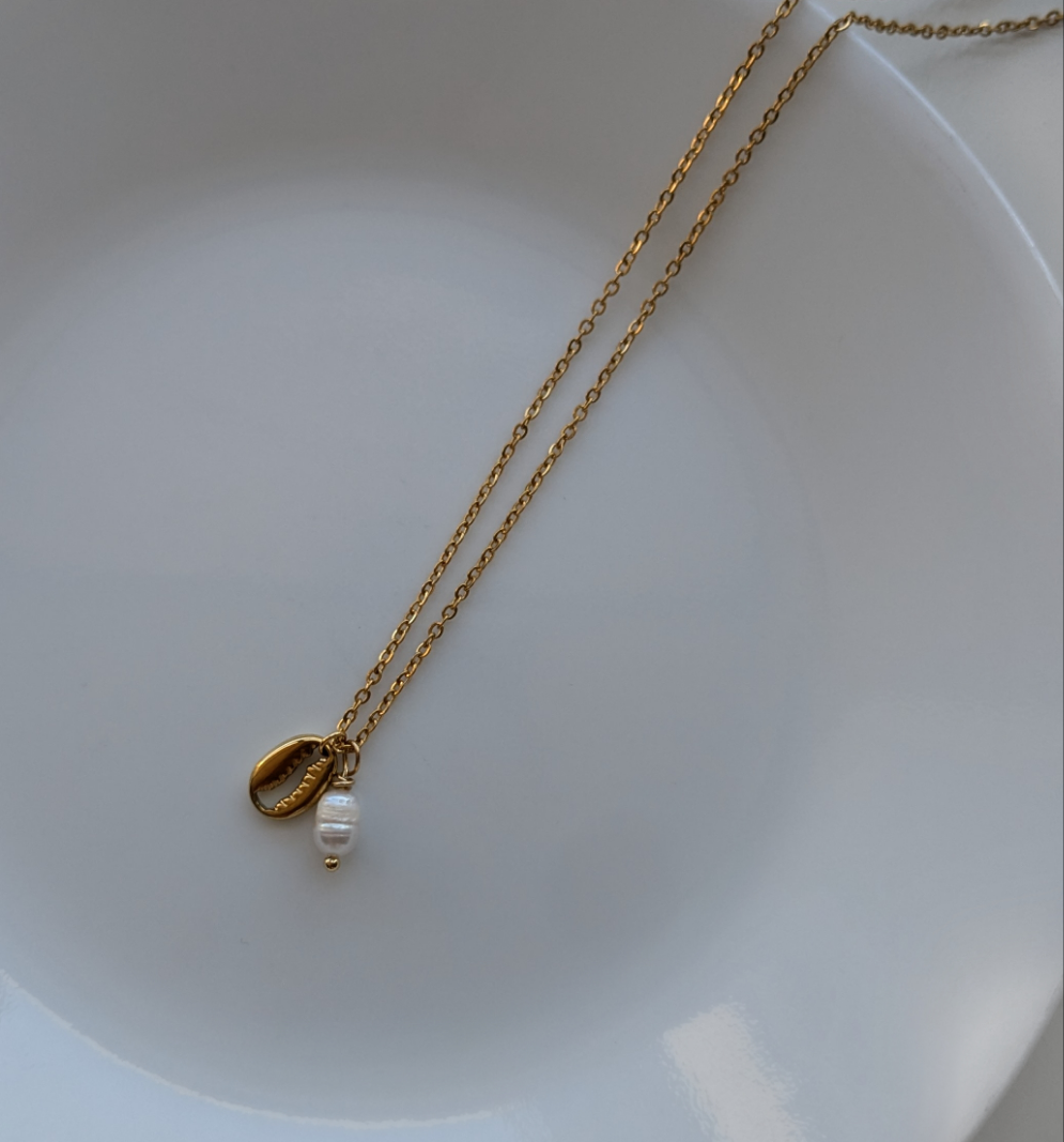 11 שרשרת קונכייה ופנינה